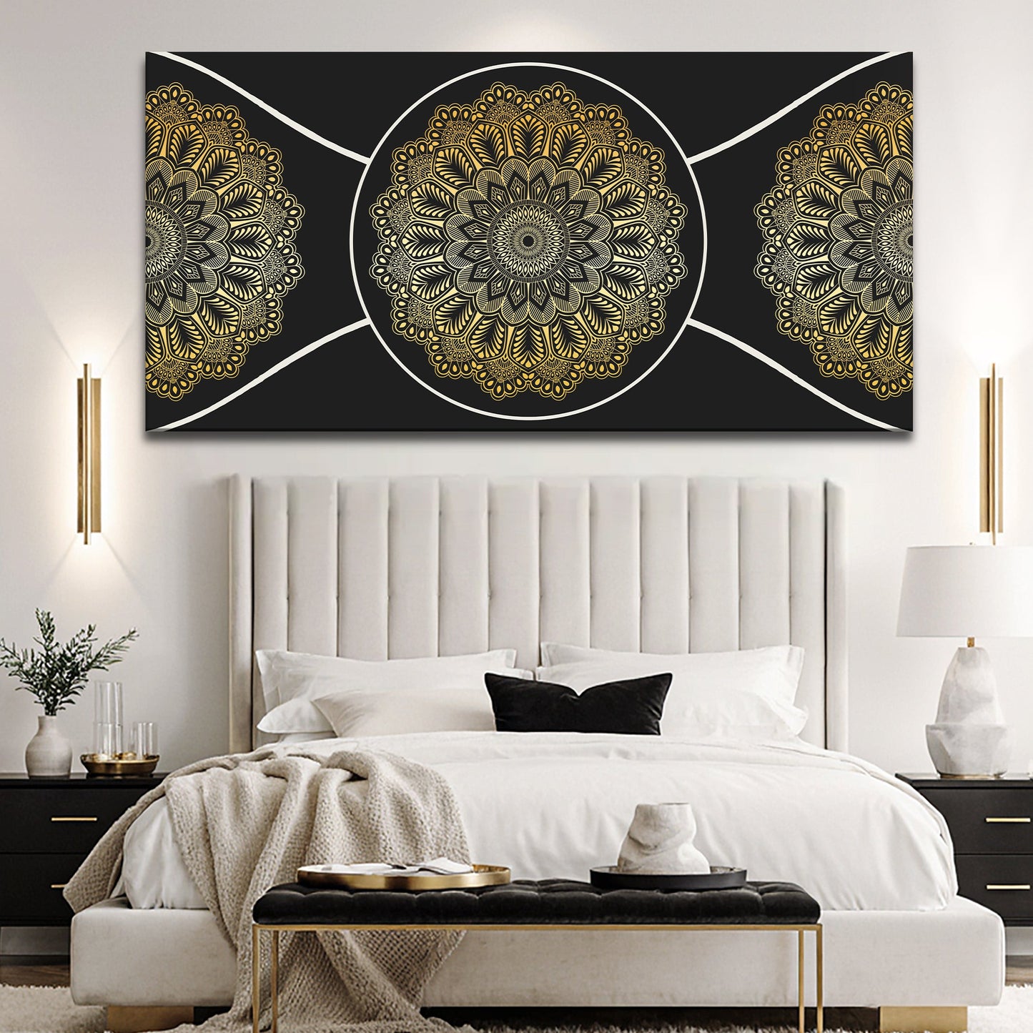 Gold Sacred Geometry Wall Art Tailored Canvases