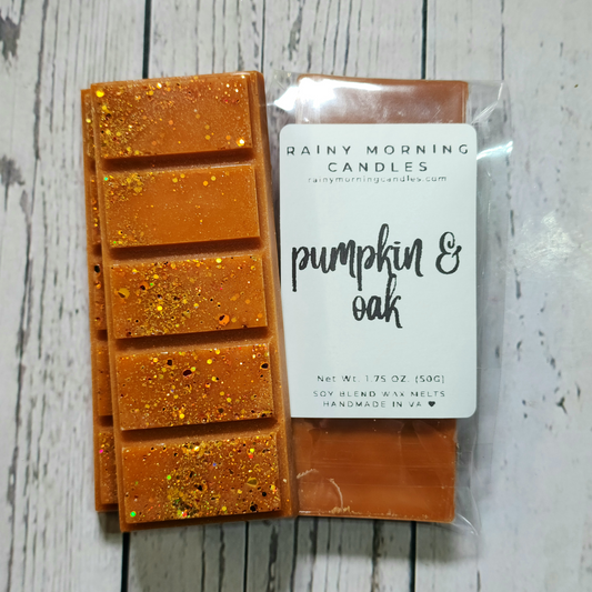 Pumpkin + Oak | Fall Wax Melts Rainy Morning Candles