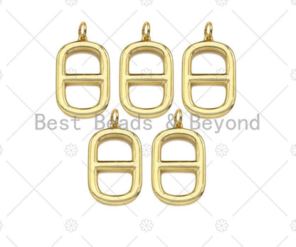 High Polished Can pull Ring Oval Shape Pendant,Dainty Gold/Silver/Rose Gold Charm, Necklace Bracelet Charm Pendant,24x14mm,Sku#Y428