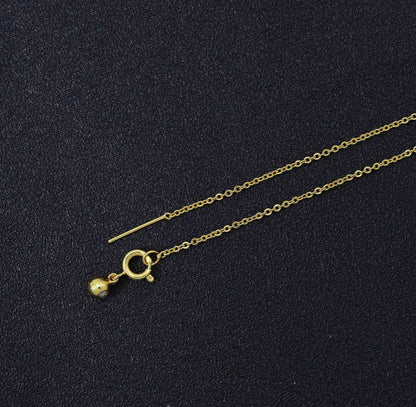 Dainty Bezel CZ Chain Necklace, Sku#Y735