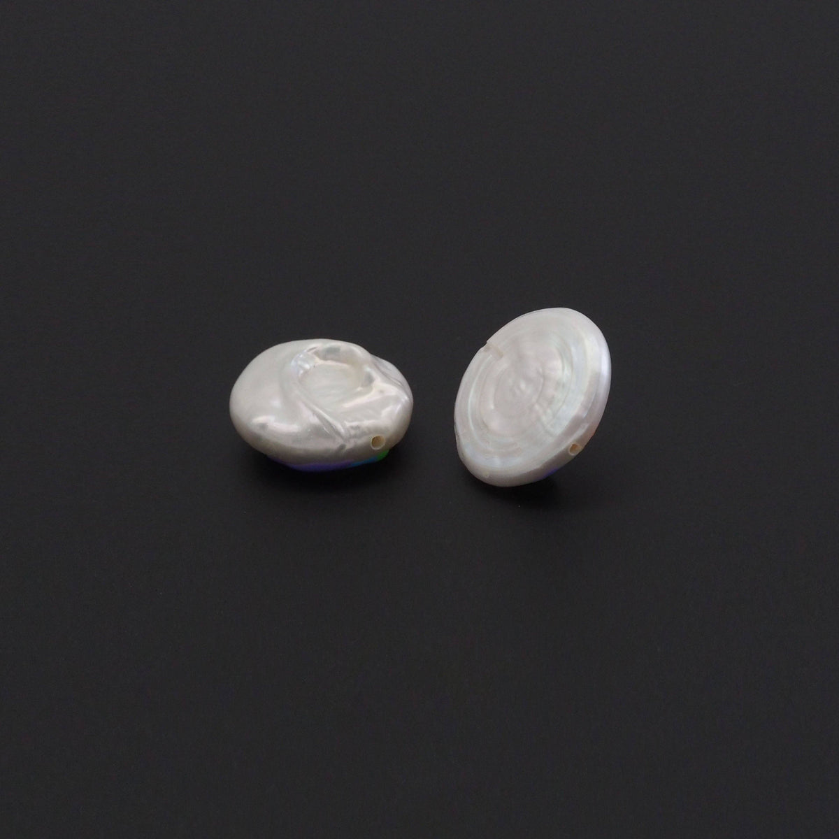 Rainbow On White Pearl Charm/Spacer Beads, Sku#Y889