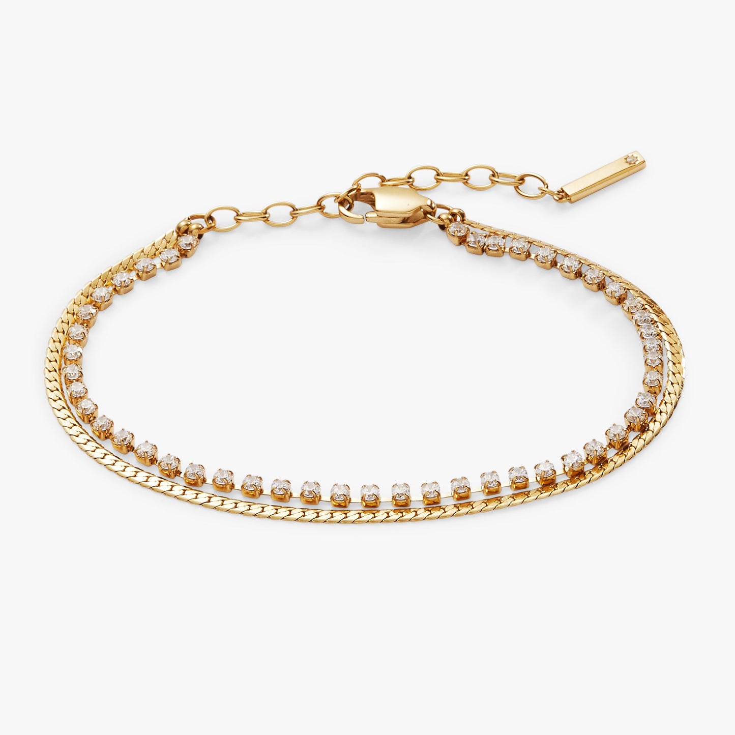 Double Strand Crystal Tennis Chain Bracelet ALEX AND ANI