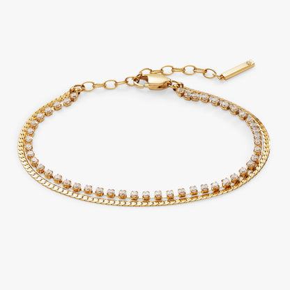 Double Strand Crystal Tennis Chain Bracelet ALEX AND ANI