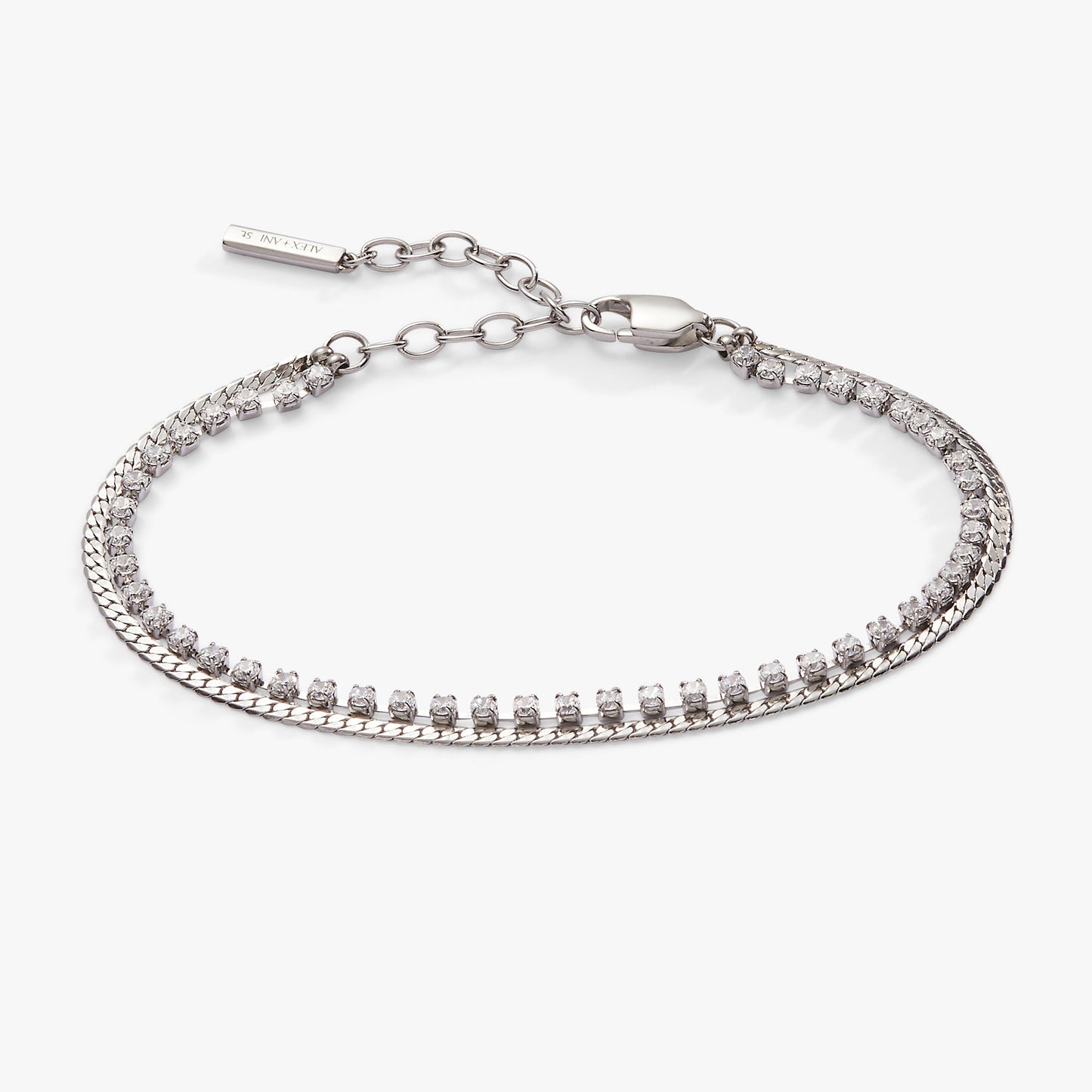 Double Strand Crystal Tennis Chain Bracelet ALEX AND ANI