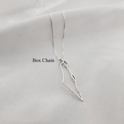 Israel Map Cutout Necklace