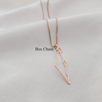 Israel Map Cutout Necklace