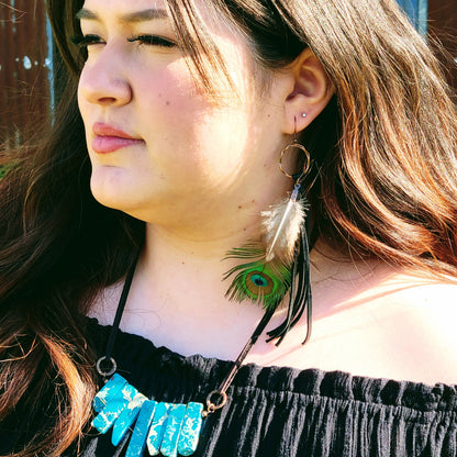 Regalite Slab Necklace with Leather Closure 252j