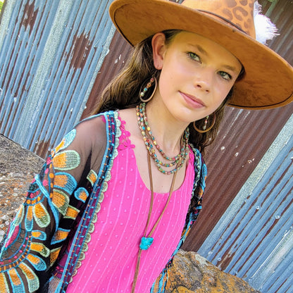 Triple Strand Layered Boho Multi Regalite Necklace 264r