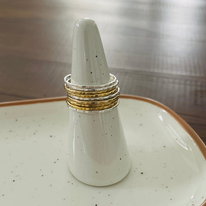14k gold filled or sterling silver FACETED STACKING RING