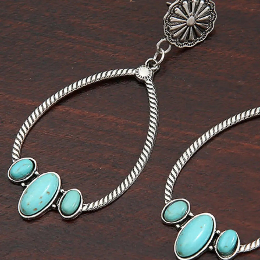 Turquoise Teardrop Earrings Bumpkin Ranchwear