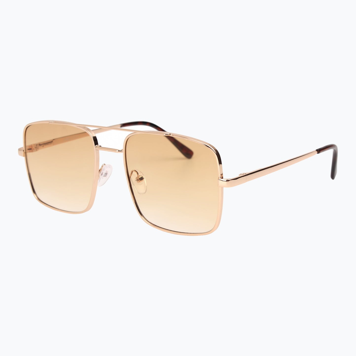 Drifter Metal Square Aviator Sunglasses Amber Gradient Lenses Jaxy Eyewear