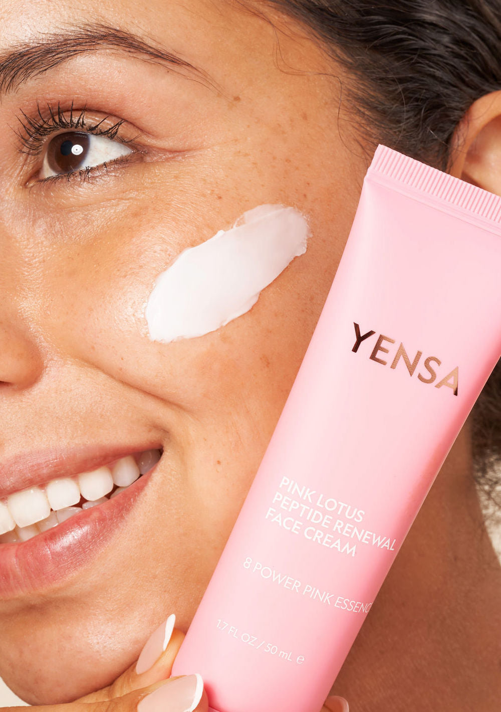 Pink Lotus Peptide Renewal Face Cream Brighten Skin And Firm YENSA