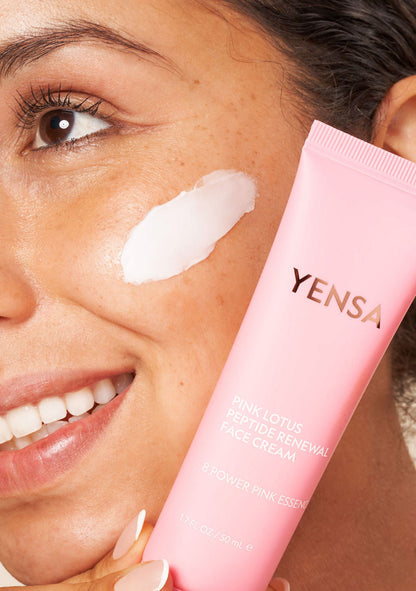 Pink Lotus Peptide Renewal Face Cream Brighten Skin And Firm YENSA