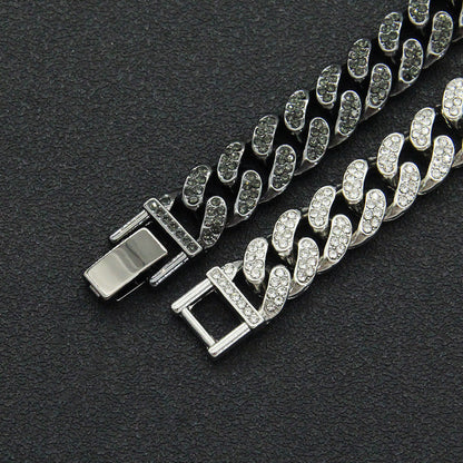 Full Diamond Cuban Chain Necklace Personalized Street Street Dance Motorcycle Men