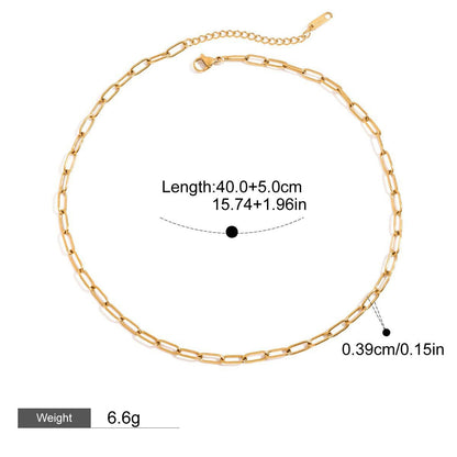 18K gold chain with gold and silver color matching design simple and elegant necklace