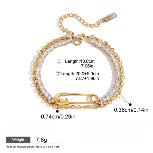 18K Gold Light Luxury High-end Zircon Bracelet