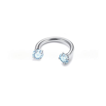Piercing Jewelry Round Double-Zircon Nose Ring