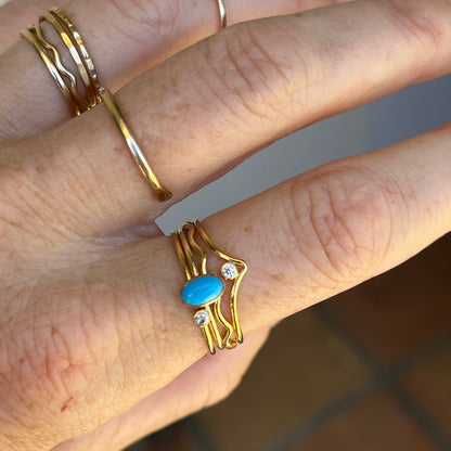 14k gold filled or sterling silver WAVE STACKING RING