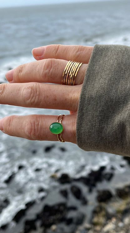 CHRYSOPRASE OVAL RING
