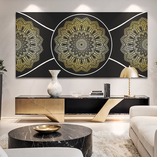 Gold Sacred Geometry Wall Art Tailored Canvases