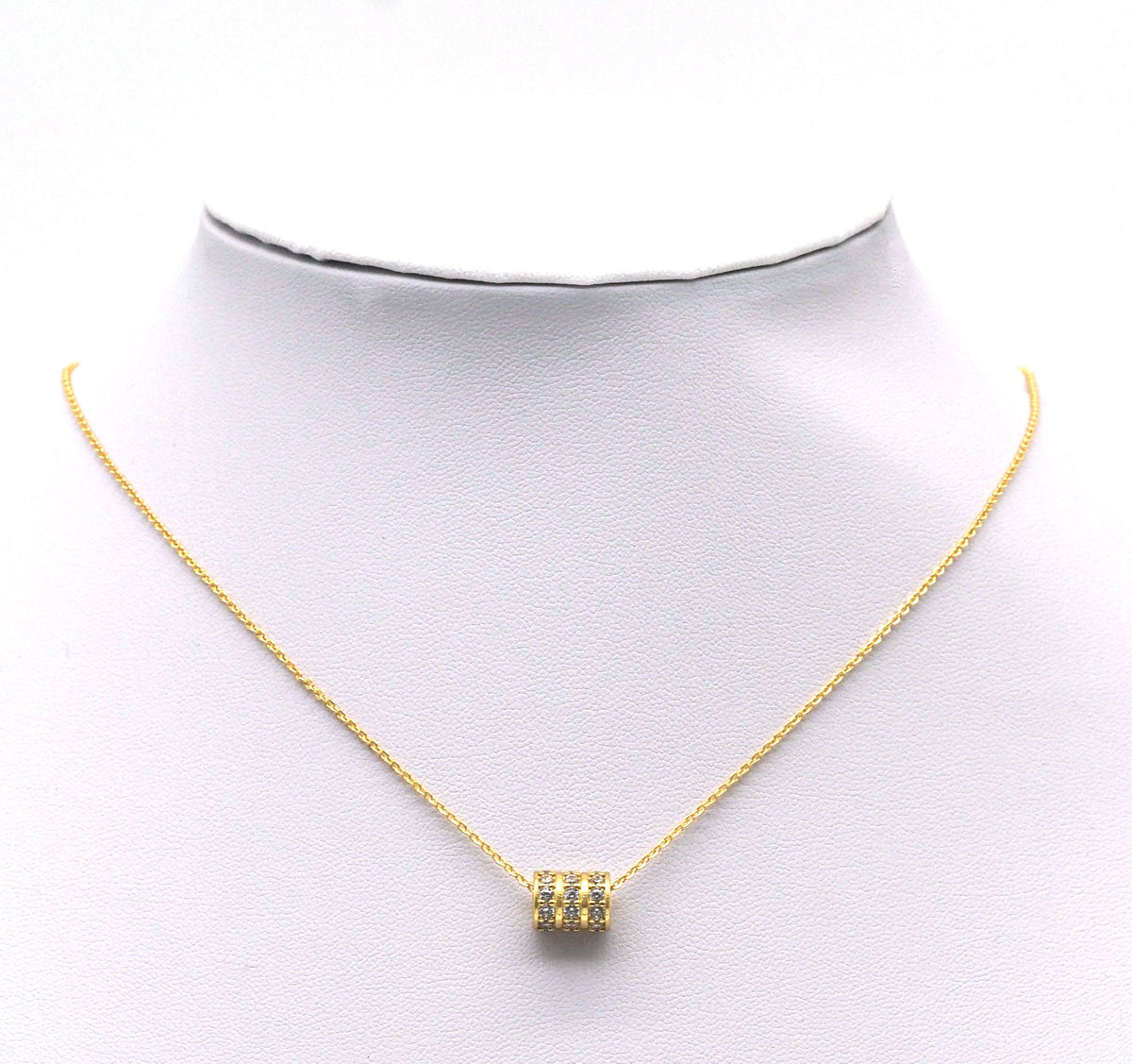 Gold  CZ Tube Spacer Beads, Sku#Y716