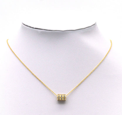 Gold  CZ Tube Spacer Beads, Sku#Y716