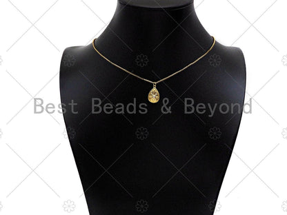 CZ Micro Pave North Star On Teardrop Shape Pendant/Charm,Cubic Zirconia Charm, Necklace Bracelet Charm Pendant,10x16mm, Sku#Y394