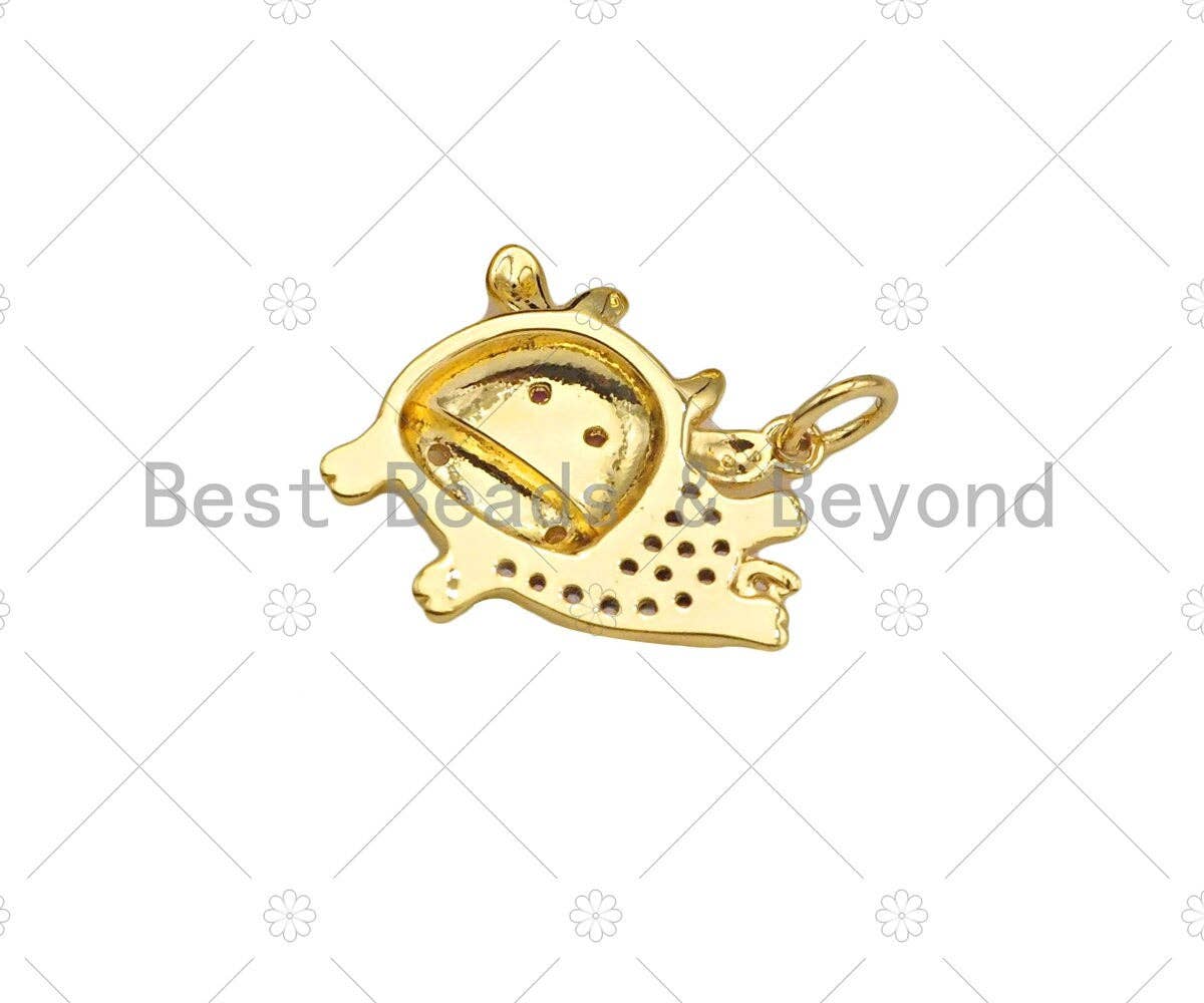 Gold Filled CZ Micro Pave Cute Flying Cow Shape Pendant, 18K Gold Filled Cow Charm, Necklace Bracelet Charm Pendant, 13x15mm, Sku#Y451