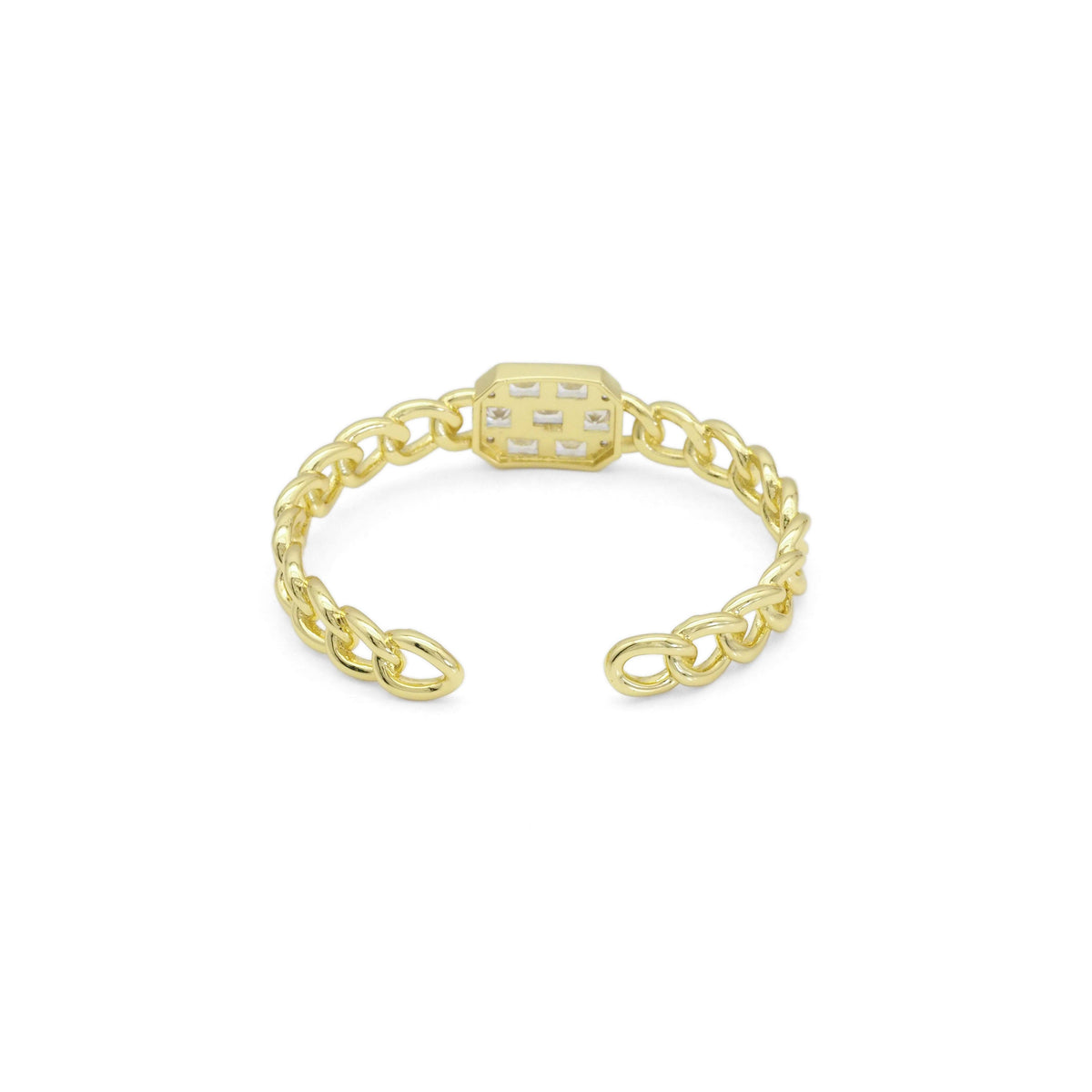 Rectangle CZ Link Adjustable Bracelet, Sku#Y831