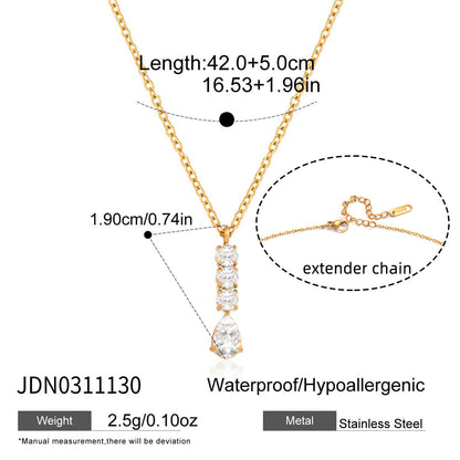 Titanium Steel Zircon Necklace Womens Jewelry Stainless Steel Earrings That Wont Fade