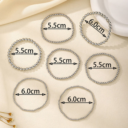 Multi-piece Set Minimalist And Versatile Heart Pendant Bracelet For Women Trendy Style