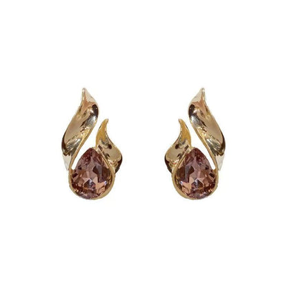 2026 Metal Teardrop Stud Earrings, European Retro Light Luxury Jewelry
