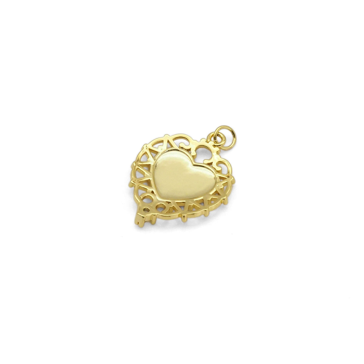 Gold Colorful Enamel Butterfly On Heart Charm, Sku#Y806