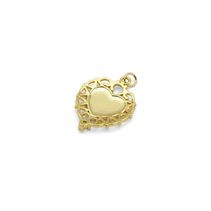 Gold Colorful Enamel Butterfly On Heart Charm, Sku#Y806