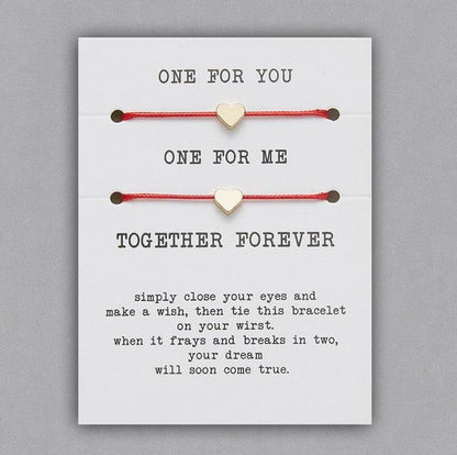 2pcs/set Together Forever Love Infinity 8 Charm Bracelet Red String Couple Bracelets Wish Jewelry Long Distance Matching Bracelets For Best Friend Mother Daughter 17-30cm