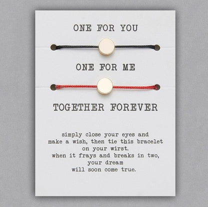 2pcs/set Together Forever Love Infinity 8 Charm Bracelet Red String Couple Bracelets Wish Jewelry Long Distance Matching Bracelets For Best Friend Mother Daughter 17-30cm