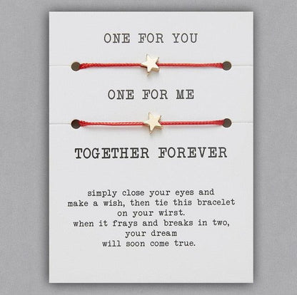 2pcs/set Together Forever Love Infinity 8 Charm Bracelet Red String Couple Bracelets Wish Jewelry Long Distance Matching Bracelets For Best Friend Mother Daughter 17-30cm
