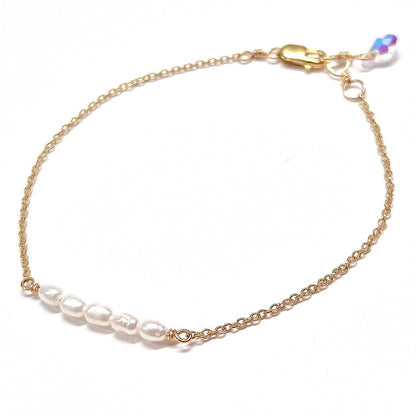 5 Rice Pearls Bracelet with Swarovski Clasp