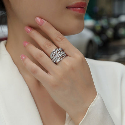 Geometric Design Korean-style Women's Ring