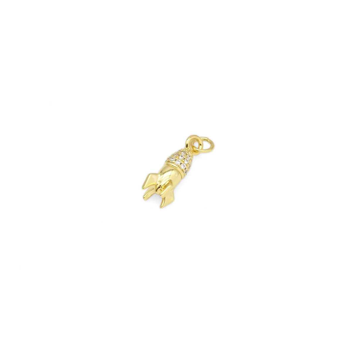 Gold CZ Rocket Charm, Sku#Y872
