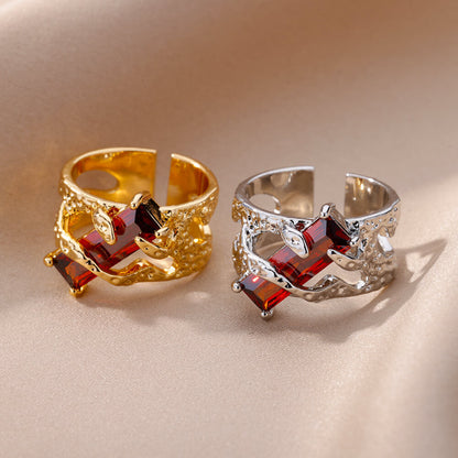 Zircon Niche Fashion, Heart-shaped Ring, Light Luxury Jewelry