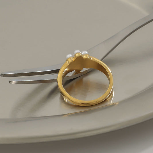 Pearl Ring Titanium Steel Ring