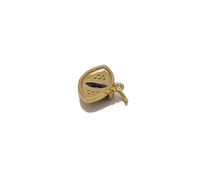 Gold Oval Cobalt Stone Evil Eye Charm, Sku#Y745