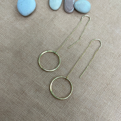 CIRCLE THREADER EARRINGS