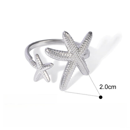 Starfish Shell Titanium Steel Ring