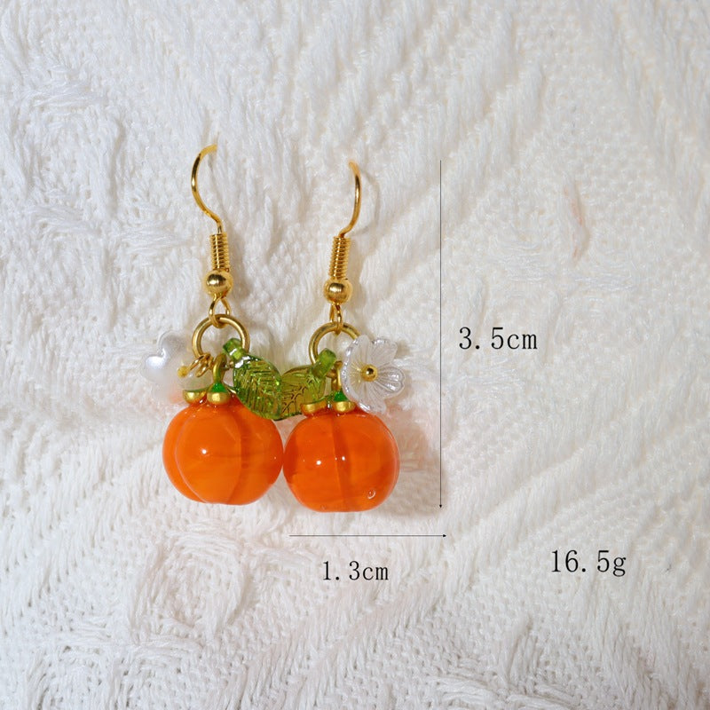 Chinese Advanced Color Creative Plant Pendant Earrings