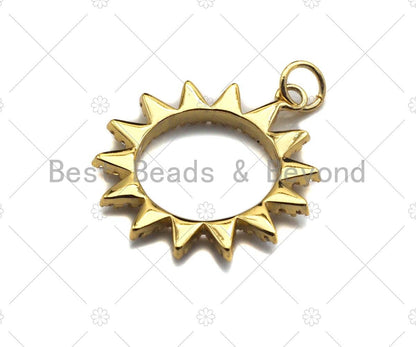 CZ Mirco Pave Hollow Out Sun/Sunflower Charm/Pendant, Sunflower Charm, Sun Pendant, 16mm/21mm, sku#Y295