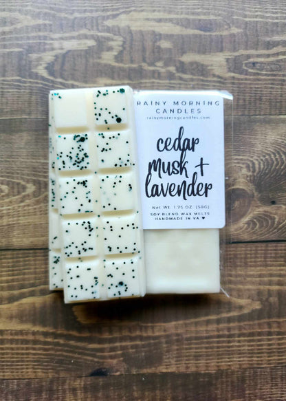 Cedar Musk + Lavender | Wax Melts Rainy Morning Candles