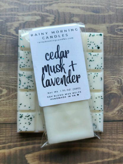 Cedar Musk + Lavender | Wax Melts Rainy Morning Candles