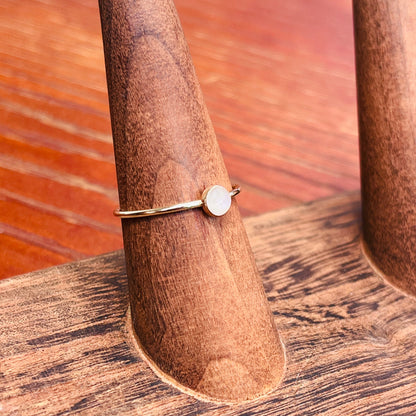 14K Gold Filled RAINBOW MOONSTONE GEMSTONE RING